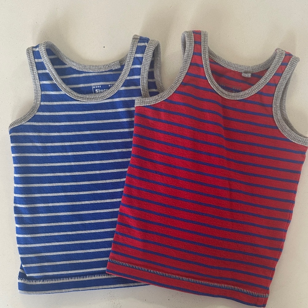 Next Kids Striped Tank Tops - Blue and Red